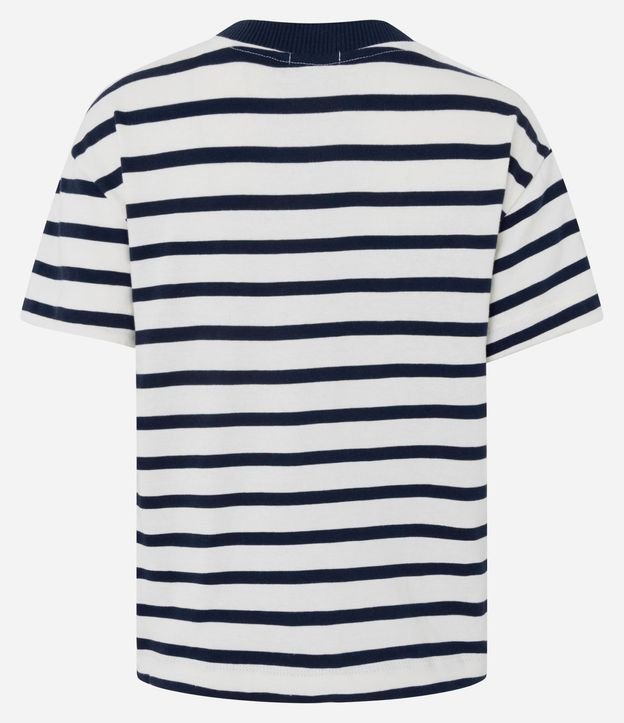 Blusa Rayada en Algodón con Cuello Contrastante 6