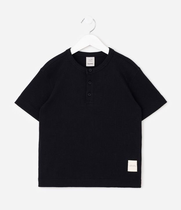 Remera Regular Infantil en Algodón con Cuello Henley – Talle 5 a 14 años 2