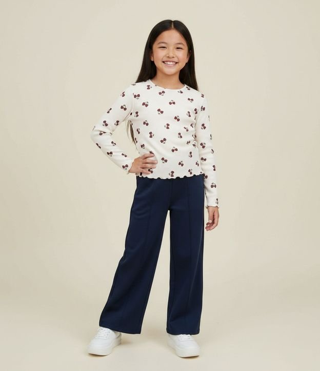 Blusa Manga Larga en Rib con Estampa de Cerezas - Talle 5 a 14 años 1