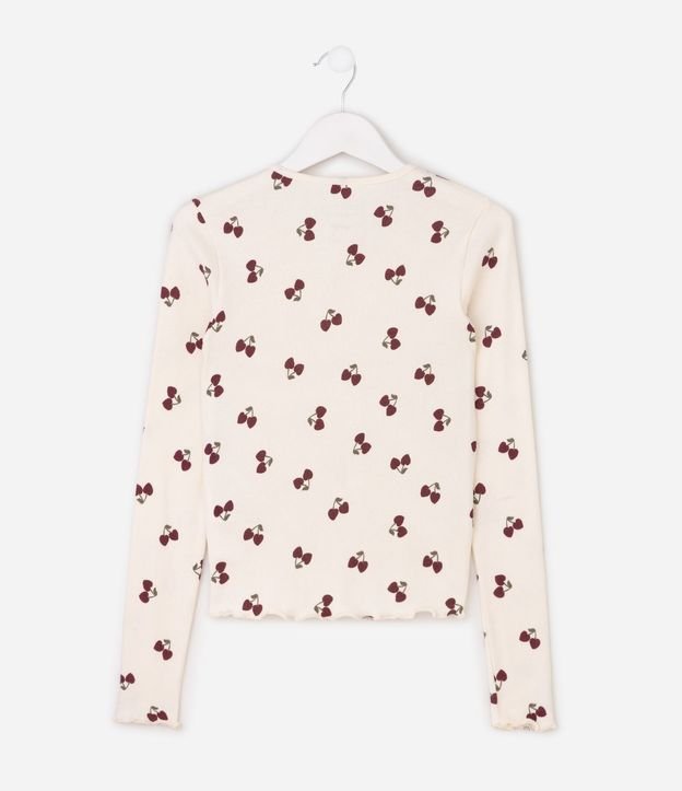Blusa Manga Larga en Rib con Estampa de Cerezas - Talle 5 a 14 años 3