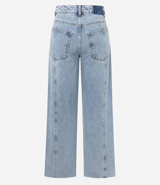 Pantalón Wide en Jeans con Cintura Mediana y Recortes 6