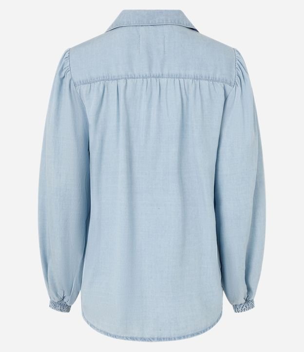 Camisa en Jeans con Manga Abullonada y Abotonado Delantero 6