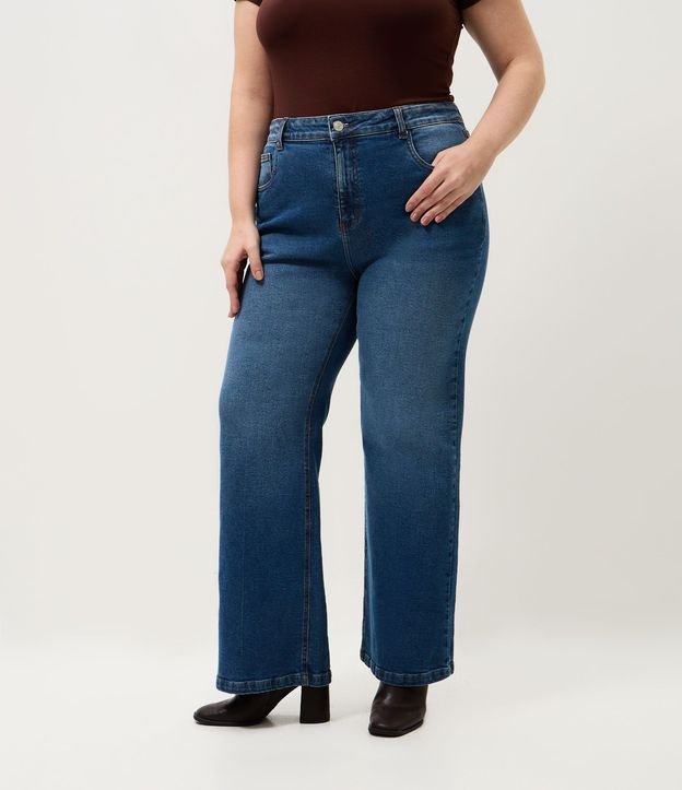 Pantalón de Jean Recto con Elastano y Efecto Laser 2