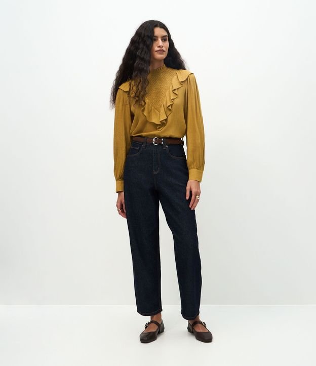 Pantalón Carrot en Jeans con Cintura Alta