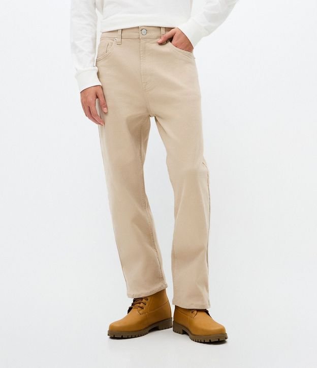 Pantalón Recto Vintage en Sarga 2