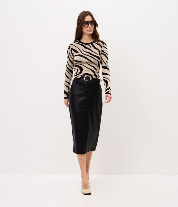 Suéter en Punto con Estampa Animal Print 2