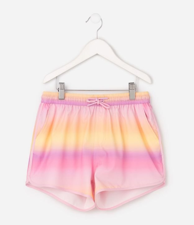 Short Infantil en Microfibra con Estampa Efecto Degradé - Talle 5 A 16 años 2