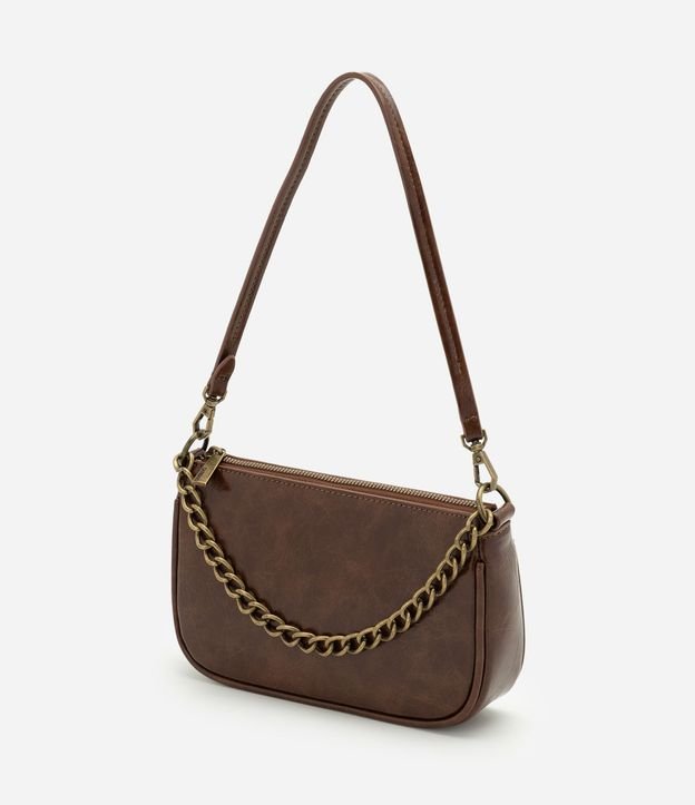 Cartera Baguette Pequeña en PU con Asa Transversal Desmontable 4