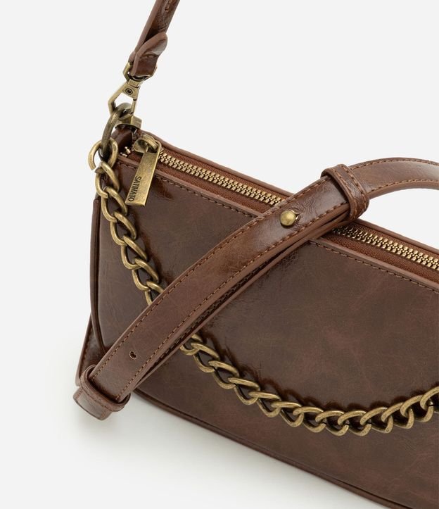 Cartera Baguette Pequeña en PU con Asa Transversal Desmontable 5