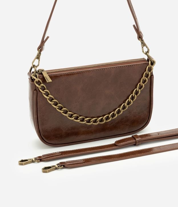 Cartera Baguette Pequeña en PU con Asa Transversal Desmontable 7