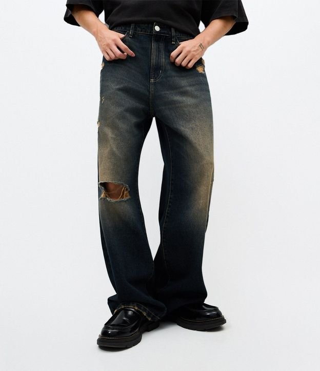 Pantalón de Jean Super Baggy con Rasgos 2