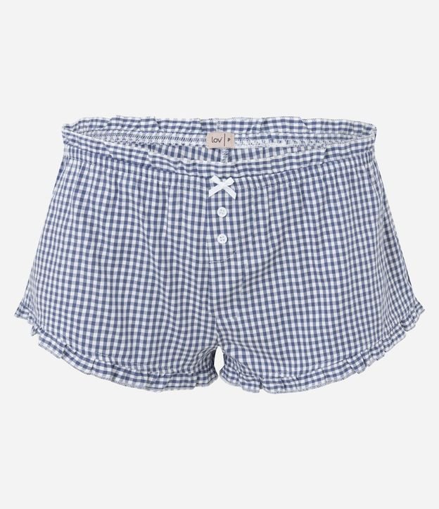 Pijama Short Doll en Algodón con Estampa de Cuadros y Escote Corazón 7