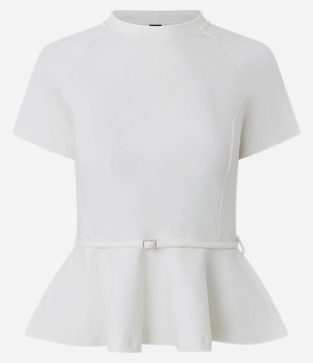 Blusa Peplum en Punto Roma con Detalle de Cinturón 5
