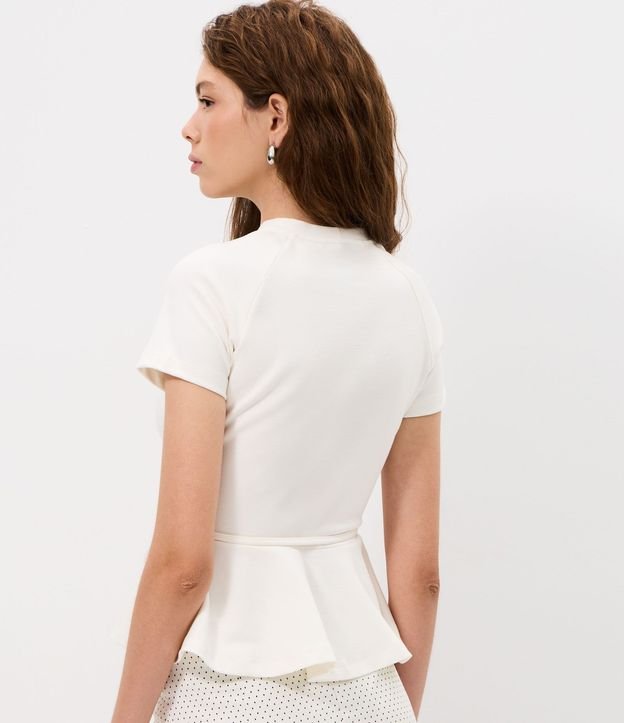 Blusa Peplum en Punto Roma con Detalle de Cinturón 4