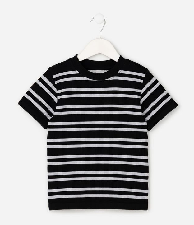 Remera Infantil en Poliamida con Estampado Rayada - Talle 5 A 14 años 2