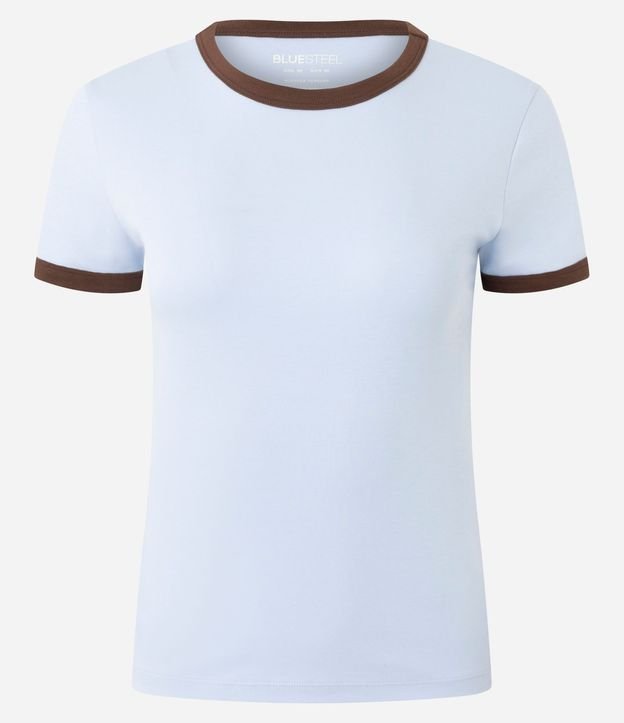 Blusa Baby Look con Mangas y Cuello Contrastantes 6