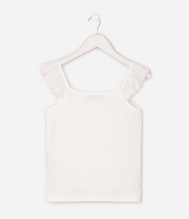 Blusa Slim Infantil en Rib con Volados en Broderie – Talle 5 a 16 años 3