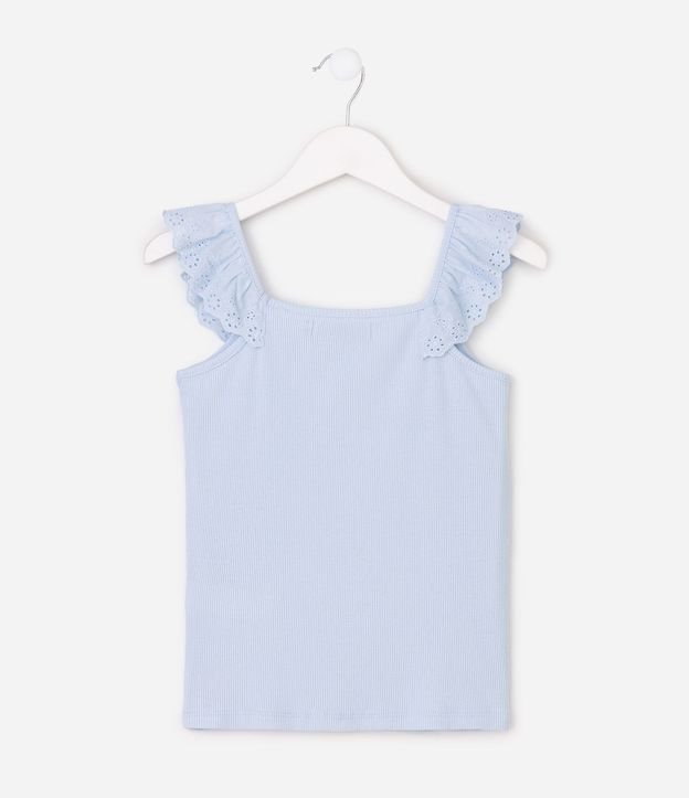 Blusa Slim Infantil en Rib con Volados en Broderie – Talle 5 a 16 años 3