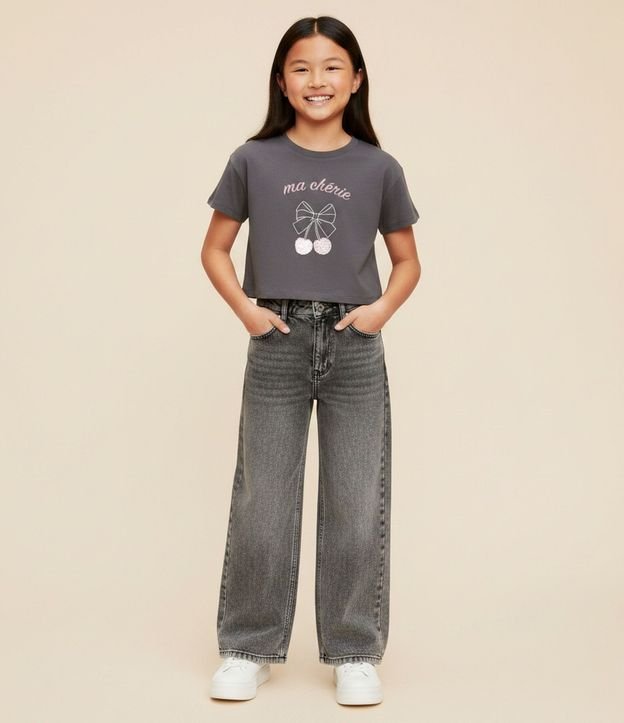 Remera Boxy Infantil con Estampa de Cereza – Talle 5 a 16 años