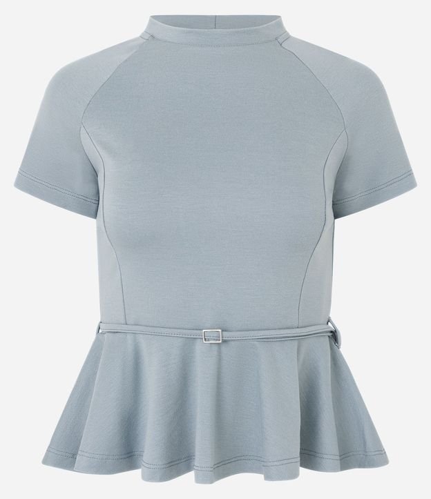 Blusa Peplum en Punto Roma con Detalle de Cinturón 5