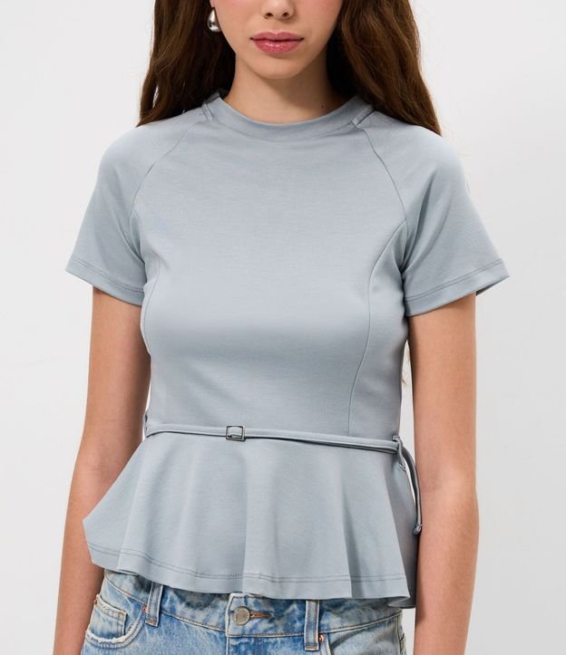 Blusa Peplum en Punto Roma con Detalle de Cinturón 3