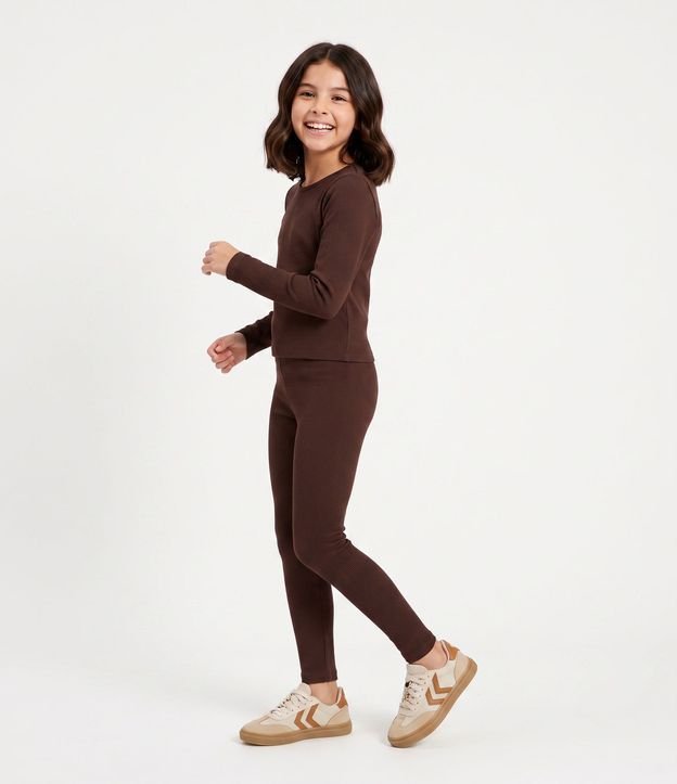 Pantalón Legging sin Costura en Poliamida con Cintura Ancha - Talle 5 a 14 años 2