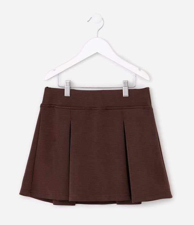 Pollera con Pliegues y Toque Suave Infantil - Talle 7 a 16 años 2
