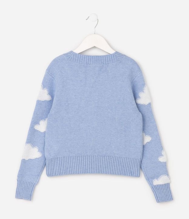 Cardigan Infantil en Punto con Estampa de Nubes - Talle 7 a 14 años 3