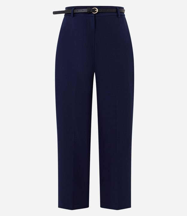 Pantalón Recto Sastre con Cinturón Fino en PU 6