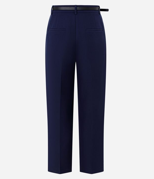 Pantalón Recto Sastre con Cinturón Fino en PU 7