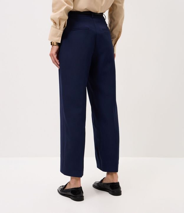 Pantalón Recto Sastre con Cinturón Fino en PU 5