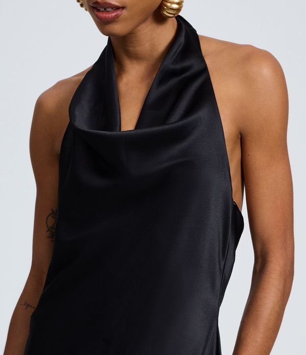 Vestido New Midi en Satén con Escote Degagê 3
