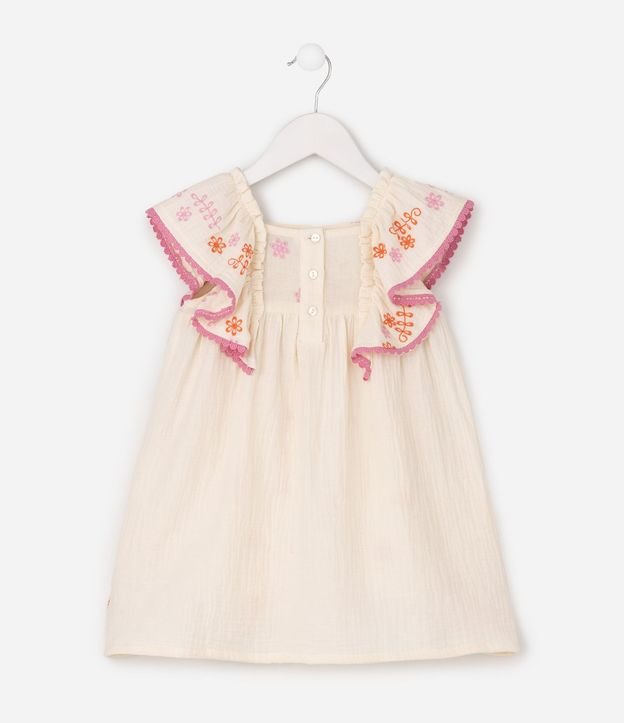 Vestido Evasê Infantil con Bordados Florales – Talle 1 a 6 años 3