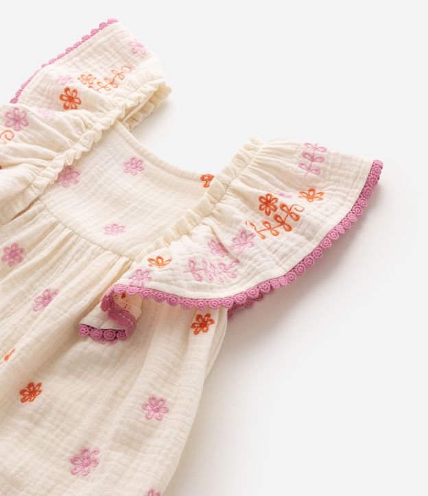 Vestido Evasê Infantil con Bordados Florales – Talle 1 a 6 años 5