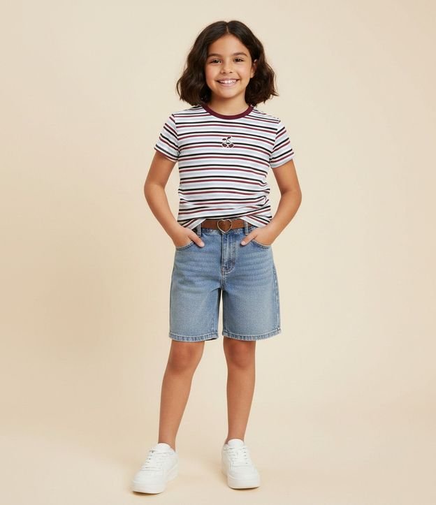 Bermuda Infantil en Jeans Alargada con Cinturón – Talle 7 a 16 años 1