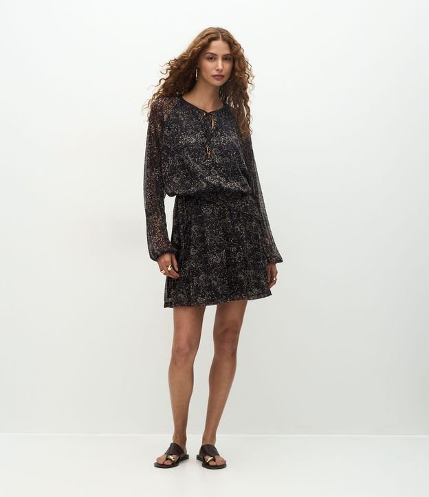 Vestido en Chiffon con Transparencia y Estampa de Animal Print 2