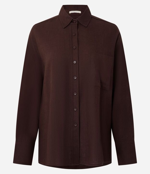 Camisa Oversized en Viscolino con Puños Ajustados