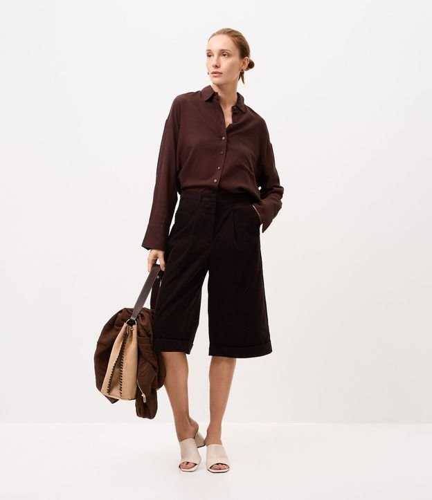Camisa Oversized en Viscolino con Puños Ajustados 2