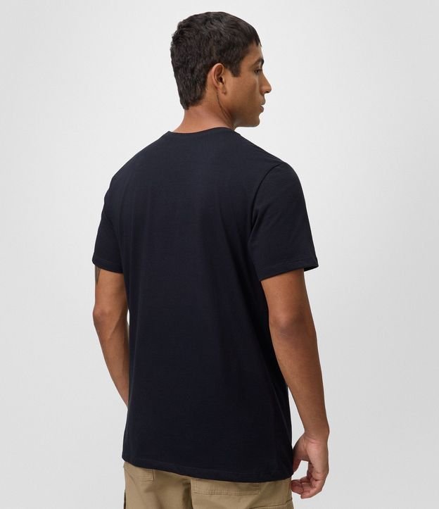 Remera Regular Manga corta en Algodón con Lettering e Ícones 3