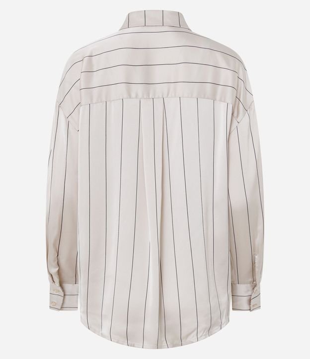 Camisa Satinada Rayada con Corbata 6