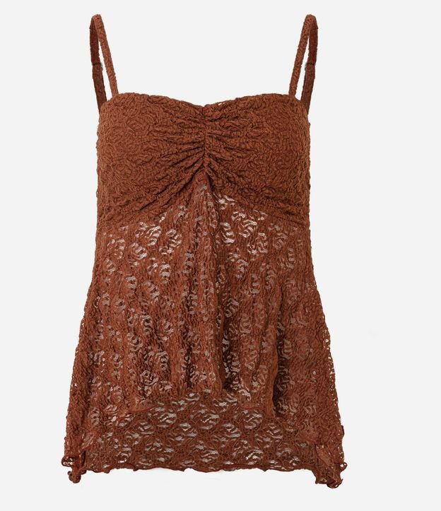 Blusa Peplum en Encaje con Bretel Fino 5