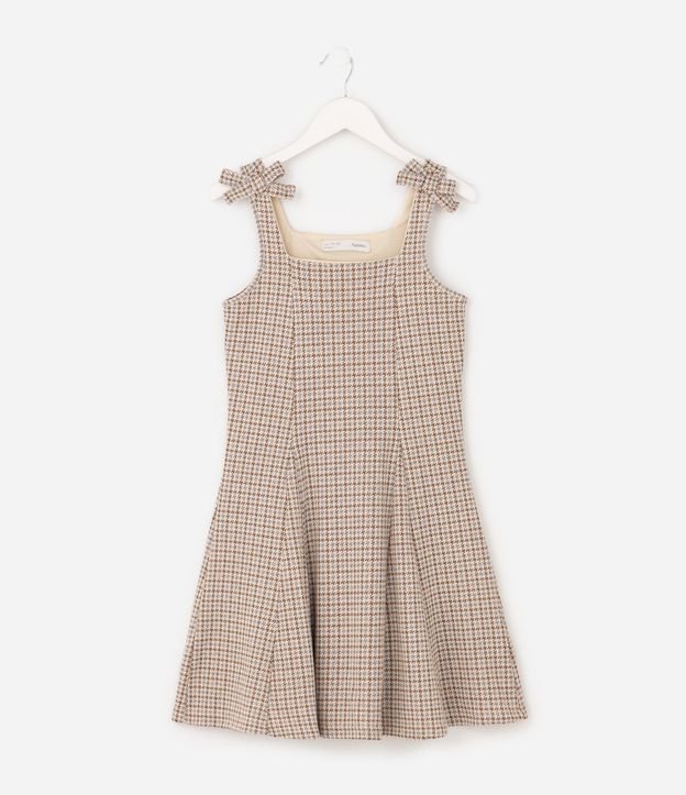 Vestido Infantil Tweed Texturizado con Moñitas - 5 a 14 años 3