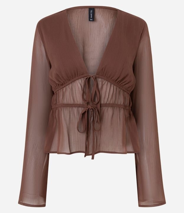 Blusa Manga larga en Chiffon con Escote V 5
