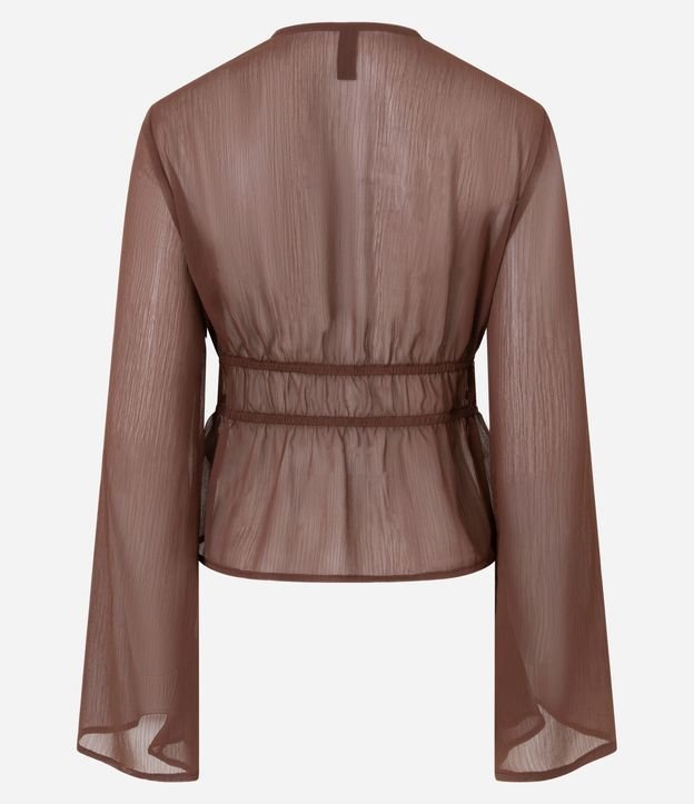 Blusa Manga larga en Chiffon con Escote V 7