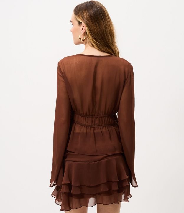 Blusa Manga larga en Chiffon con Escote V 4