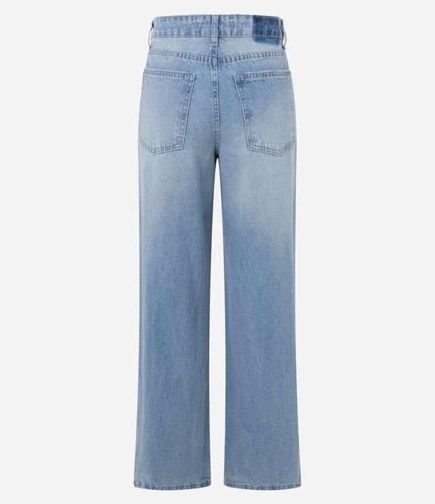 Pantalón Wide en Jeans con Cintura Baja y Rasgos Delanteros 6