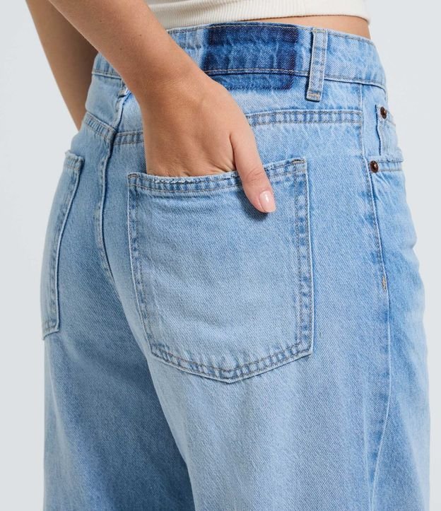 Pantalón Wide en Jeans con Cintura Baja y Rasgos Delanteros 3