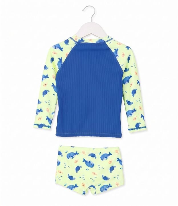 Conjunto Playero Infantil UV Estampado Tiburón - Talle 1 a 4 años 2