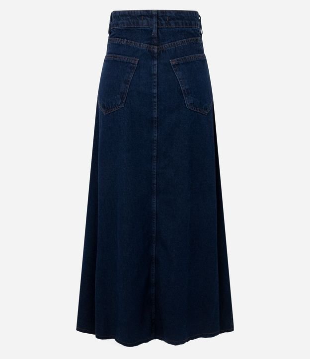 Pollera Midi en Jeans con Cintura Alta y Recorte Delantero 6