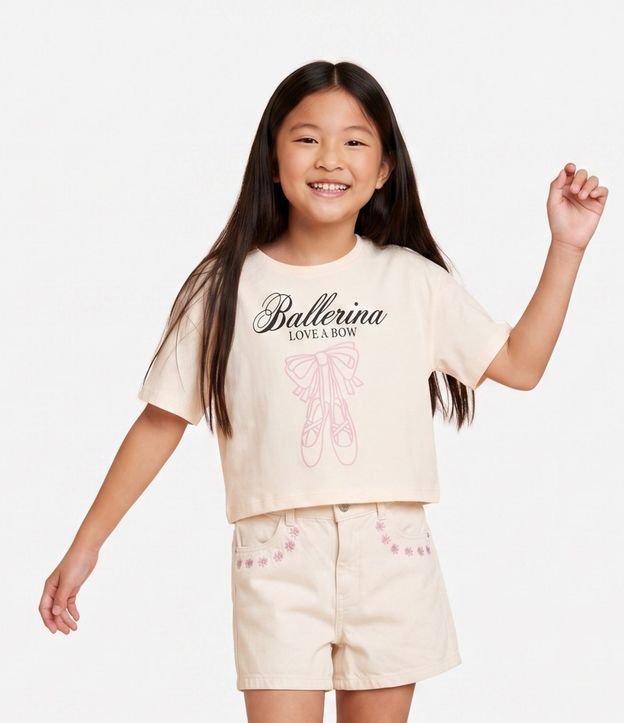 Remera Infantil Boxy con Estampa de Ballerina – Talle 5 a 14 años